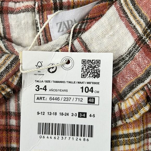 ZARA Kids | Ecru | PLAID DRESS - Picture 14 of 14